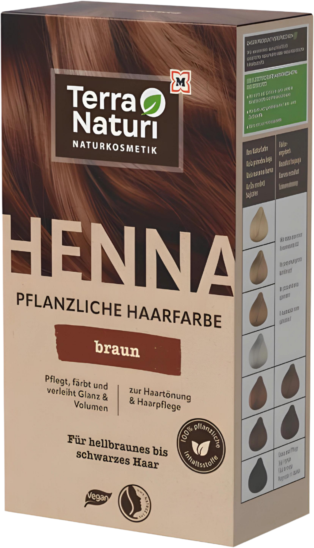 Terra Naturi  Henna Pflanzenhaarfarbe Braun, 100 g