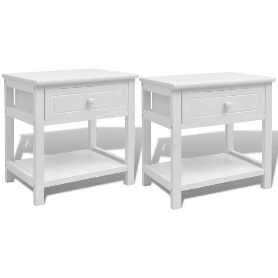 vidaXL - Kast - Wit - Paulowniahout - 2 stuks