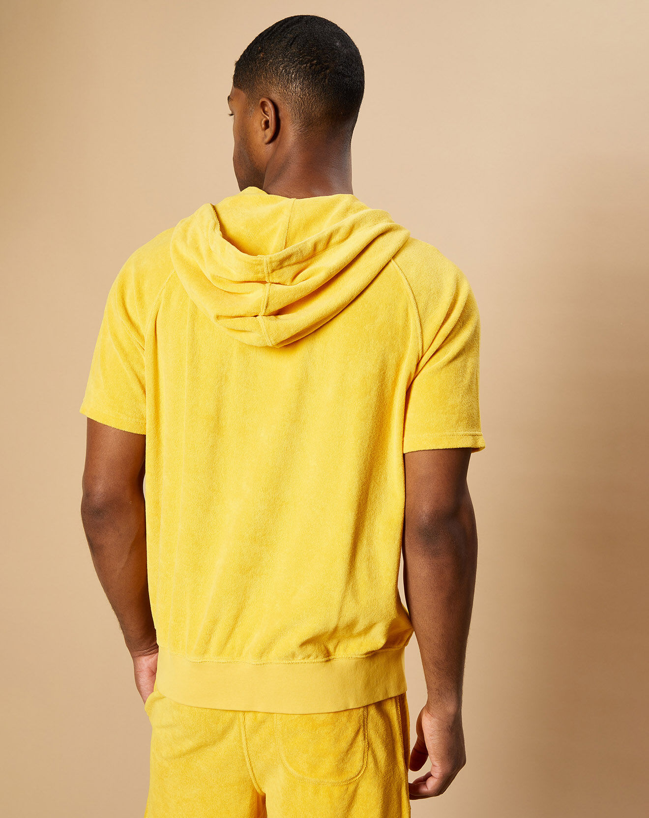 Hartford Sweat à capuche zippé en éponge jaune