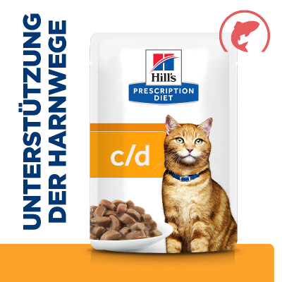 Hill's VET Katze Prescription Diet c/d Multicare Urinary Lachs 12x85g