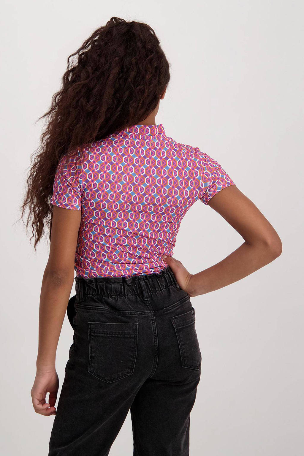 Cars T-shirt Ashi met all over print roze/multi