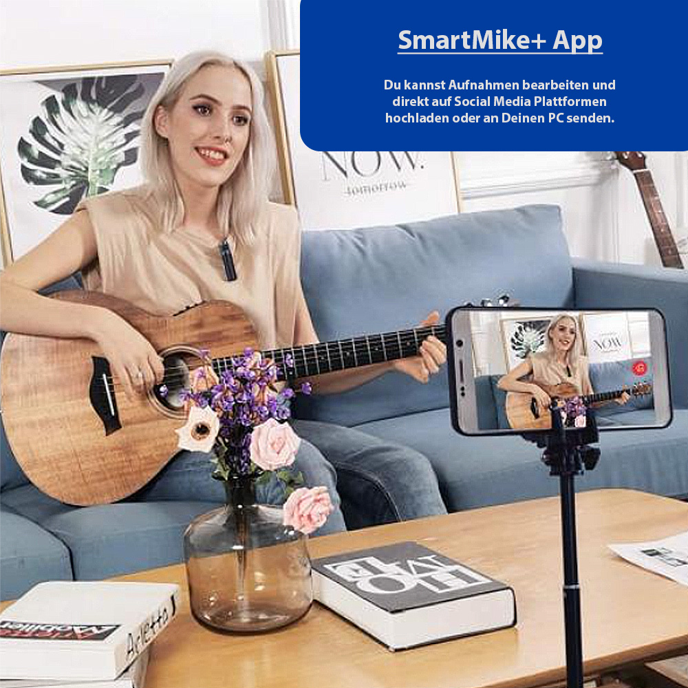 (MFi) Kabelloses Bluetooth Lavalier Mikrofon für Handy / Tablet / PC   Rauschunterdrückung für Livestreams / Interviews / Meetings