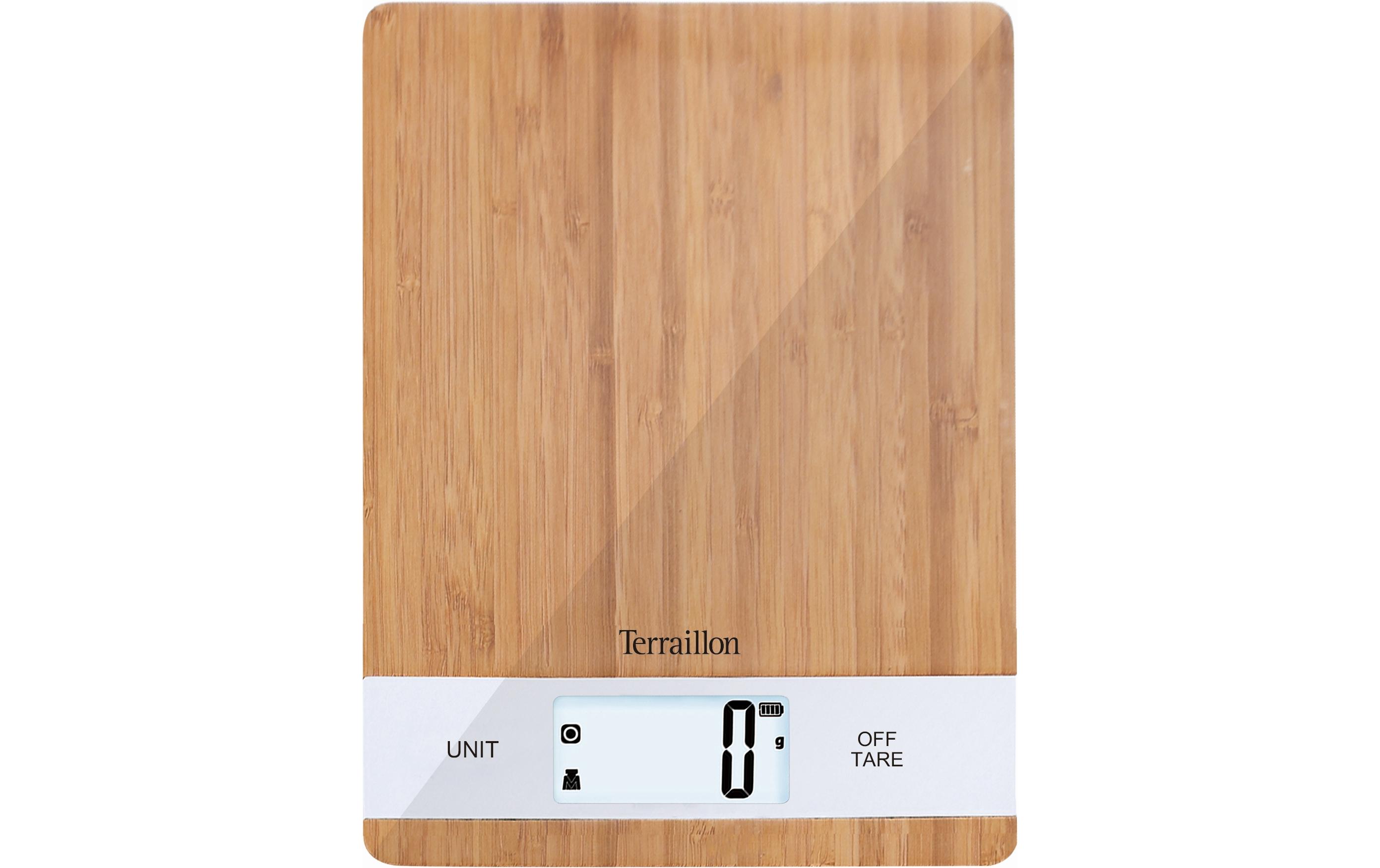 Küchenwaage Bamboo USB BraunElektronische Waage mit LCD-Digitalanzeige und Touch-Steuerung