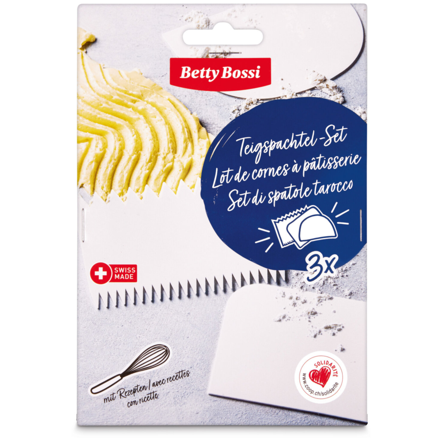 Betty Bossi Teigspatel-Set 3 verschiedene Spatel mit Rezepten