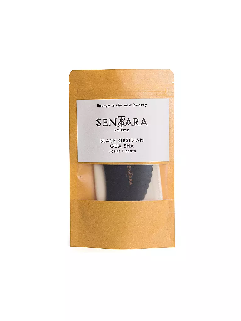 SENTARA Massagestein - Gua Sha Horn mit Zähnen Schwarz schwarz