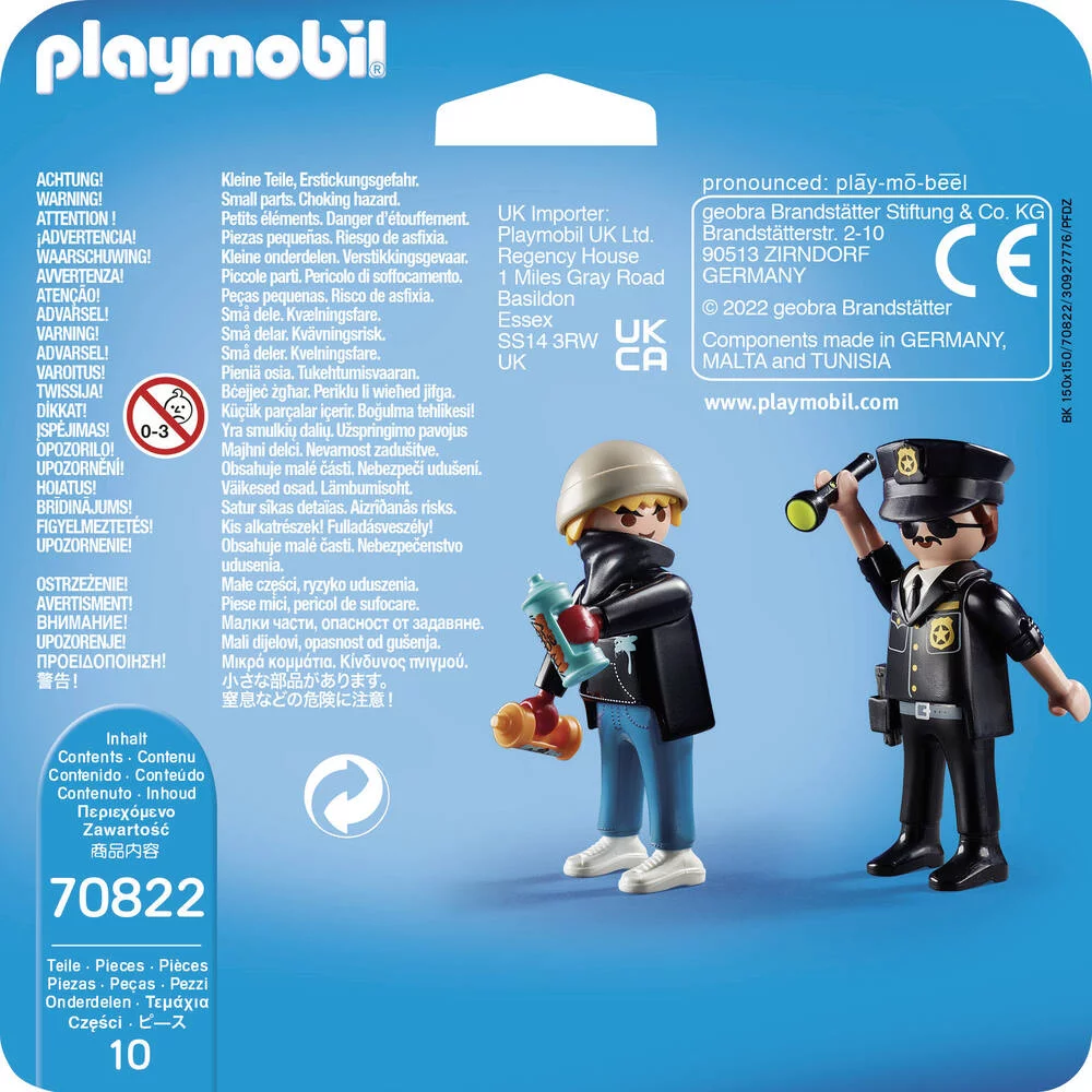 PLAYMOBIL DUO POLICIER ET TAGGUEUR - 70822