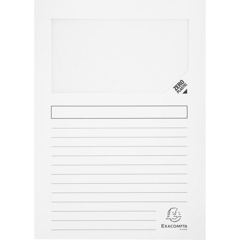 Chemises coin papier avec fenêtre Super Exacompta couleurs assorties - Paquet de 10