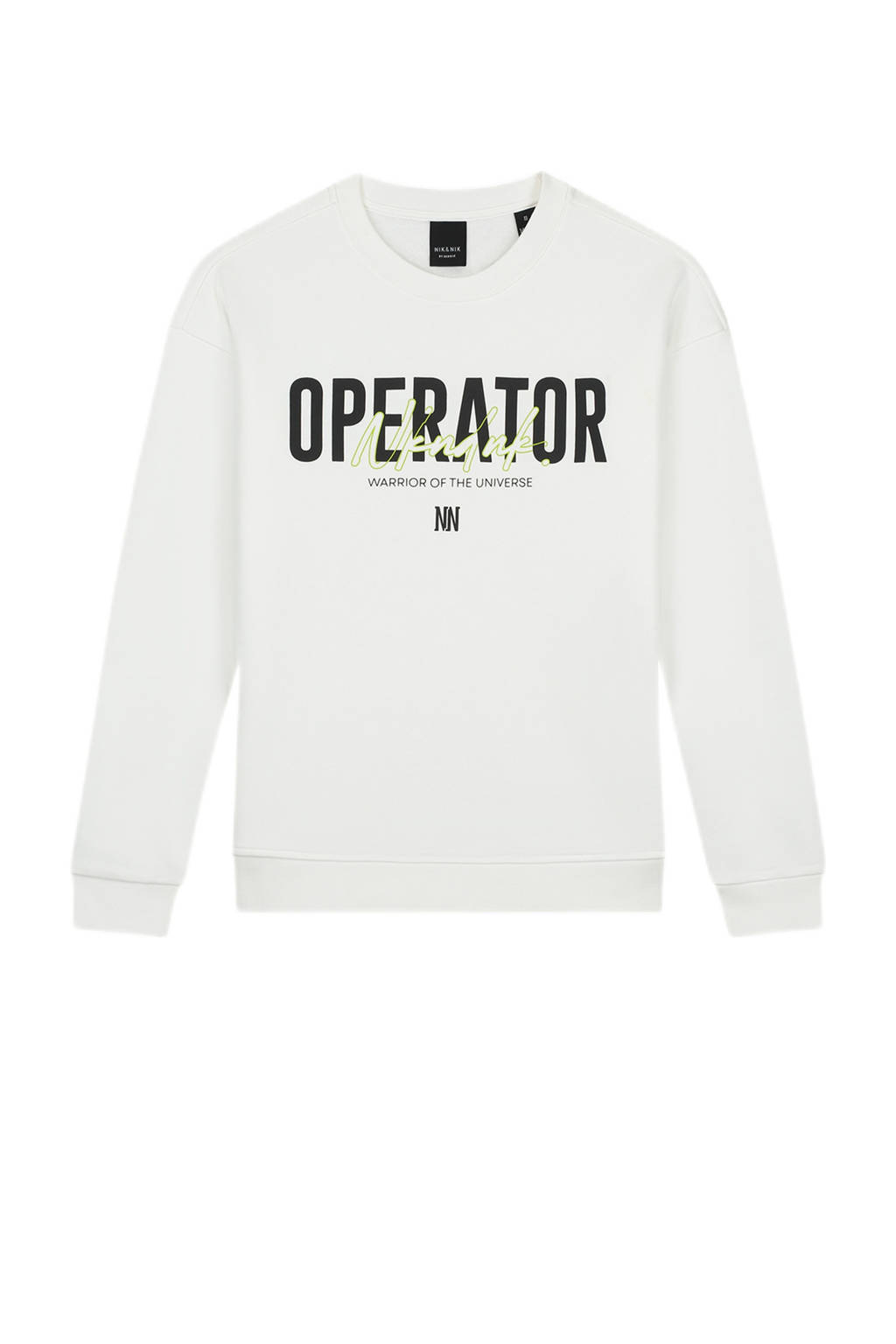 NIK&NIK sweater Operator met tekst offwhite