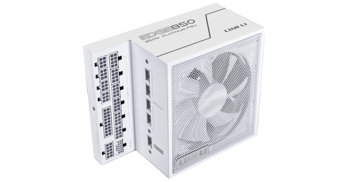 Lian LiEDGE850 modulaire 850 watt voeding   (Wit, 1x 12V-2x6, 3x PCIe)