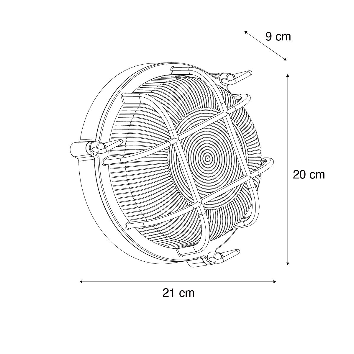 Buiten wand- en plafondlamp antiek goud rond IP44 - Noutica