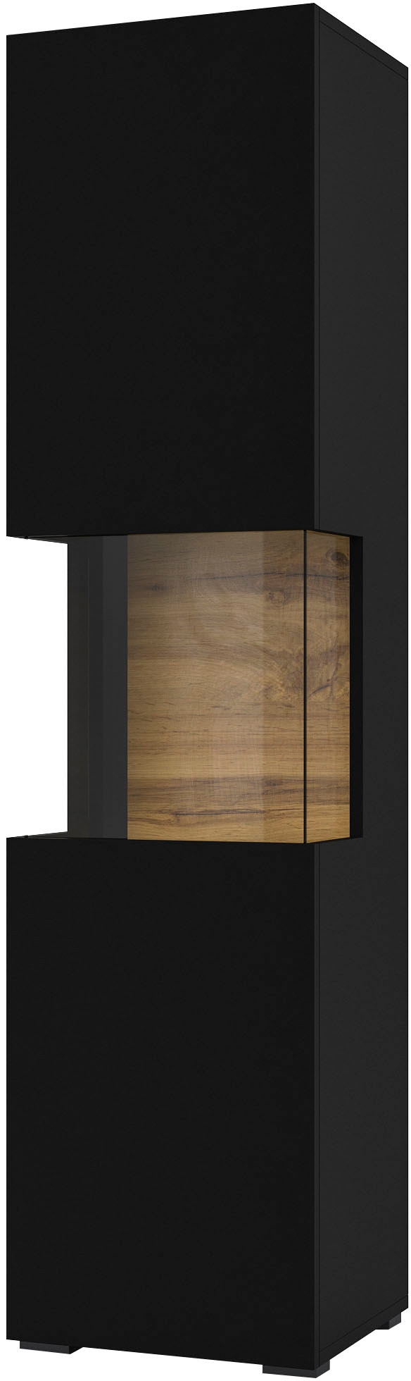 INOSIGN Vitrine »Ava, Breite 36 cm, hängend und stehend montierbar« moderne grifflose Vitrine, Hochschrank mit Eckverglasung