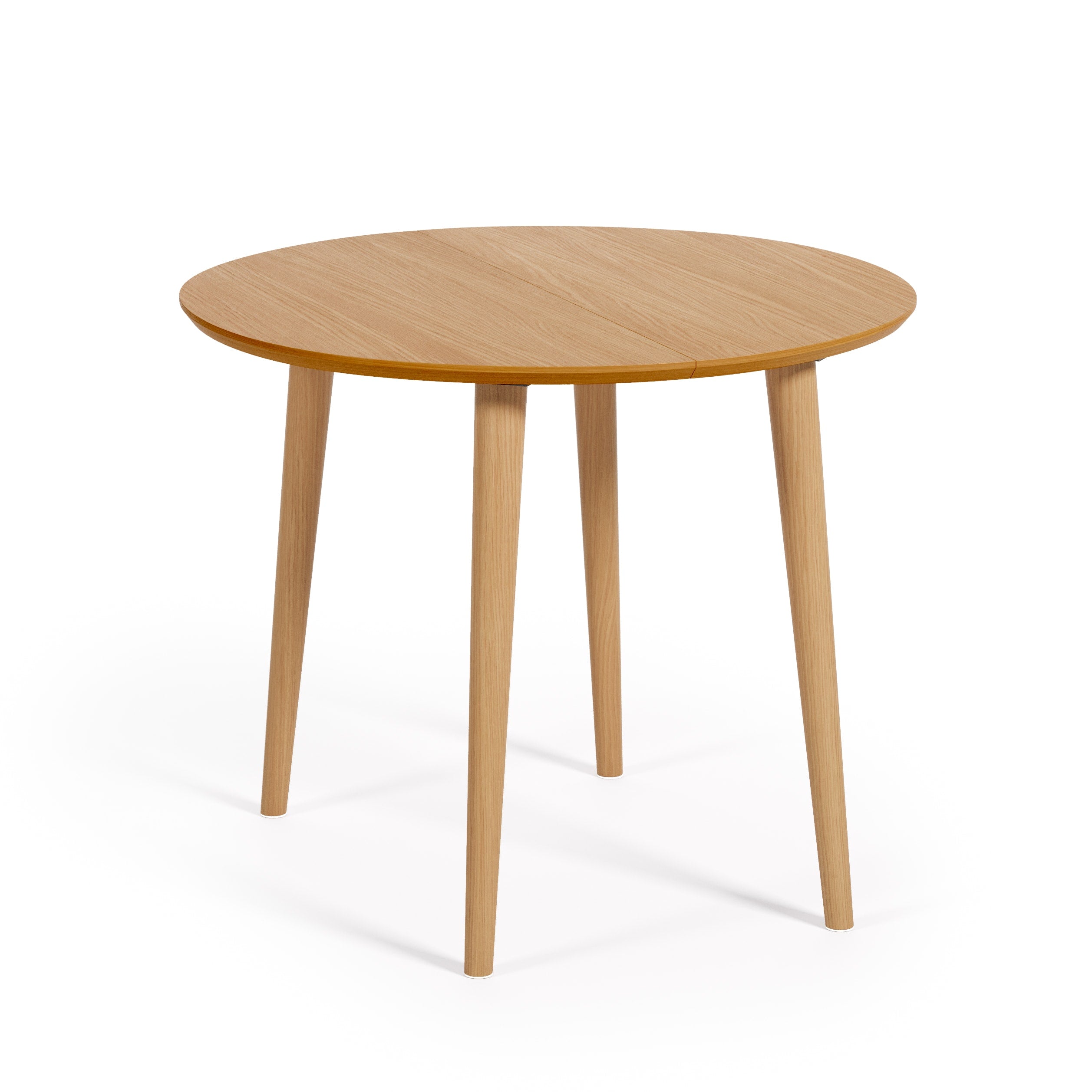 Kave Home - Oqui uitschuifbare ronde tafel van MDF in eikenfineer met