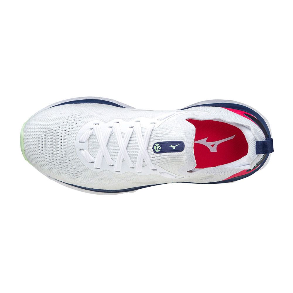Mizuno WAVE SKY NEO 2 - Chaussures running Femme white/white/blue depth