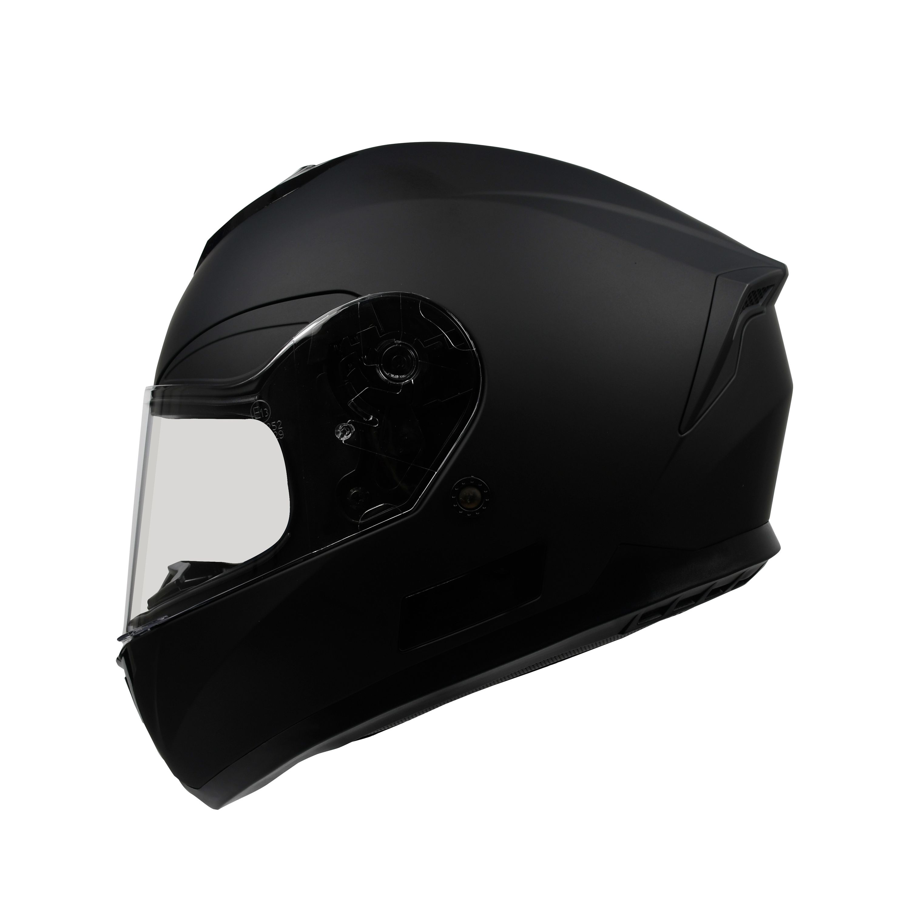Motorrad Integralhelm Einzelvisier schwarz matt Grösse 55/56