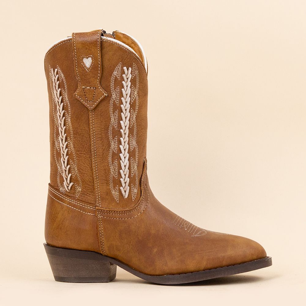 Moonrise Yue cowboylaarsjes cognac braided