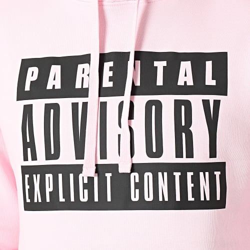Sweat Capuche Big Front Logo Rose Noir
