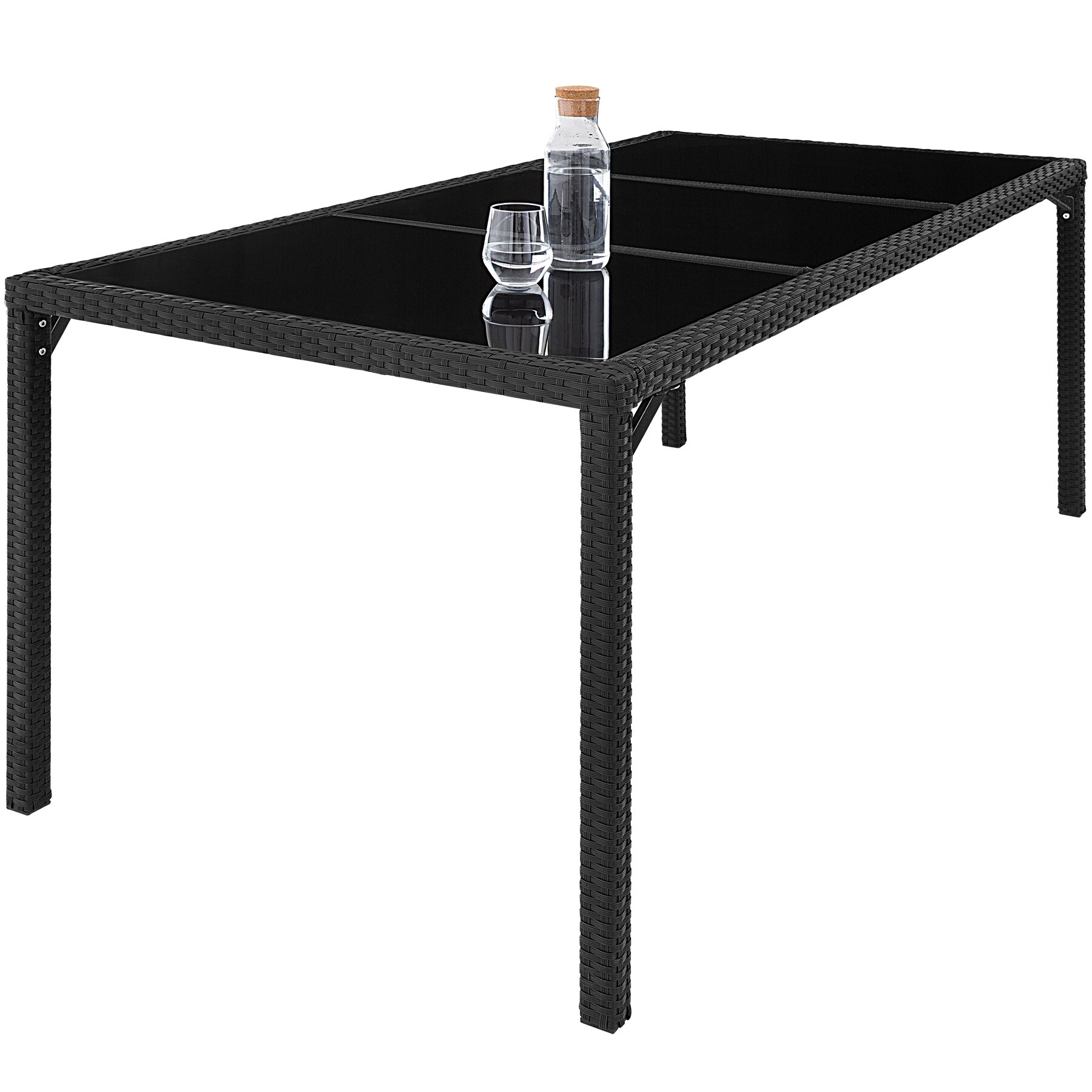 tectake® Rattan Sitzgruppe, für 8 Personen, UV-beständig, inklusive Schutzhülle