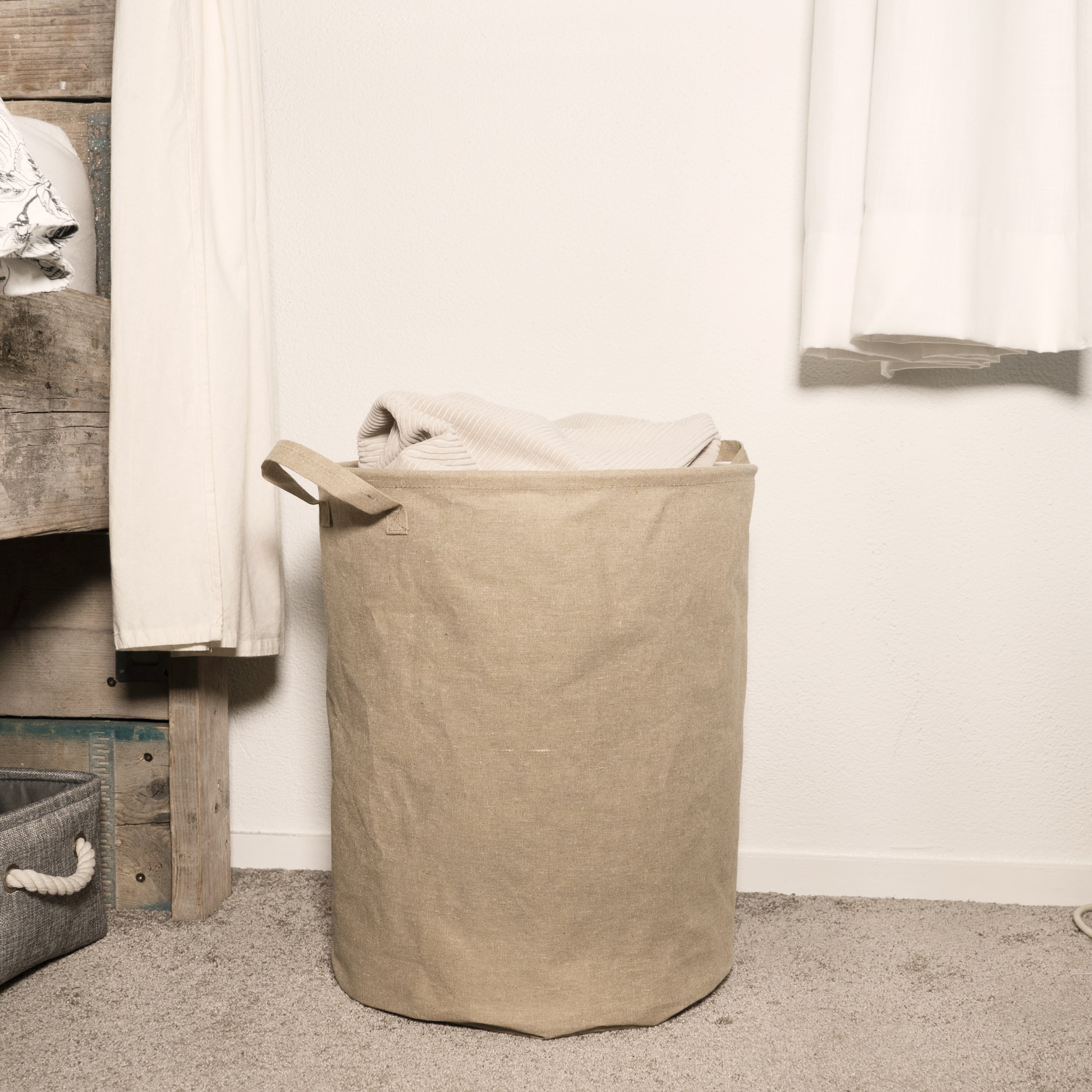 QUVIO Wasmand rond - kraftlook - L