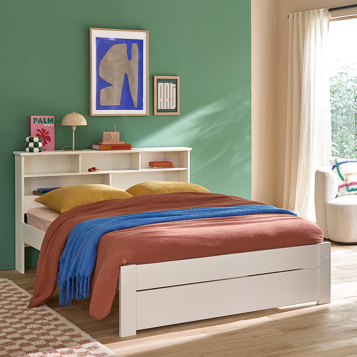 LA REDOUTE INTERIEURS<br>Cama em pinho maciço e MDF, com estrado de ripas Nikko