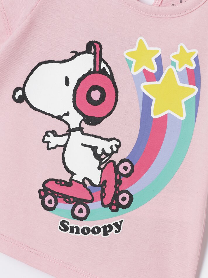 Conjunto de camiseta e shorts Snoopy Peanuts™ - Rosa Pastel