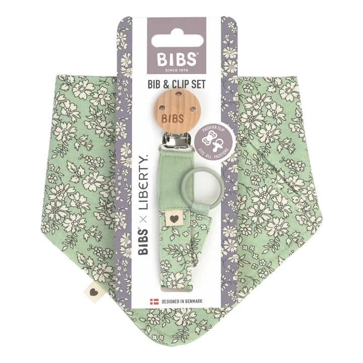 Bibs Attache tétine et bavoir bandana - Bibs x Liberty | Sauge