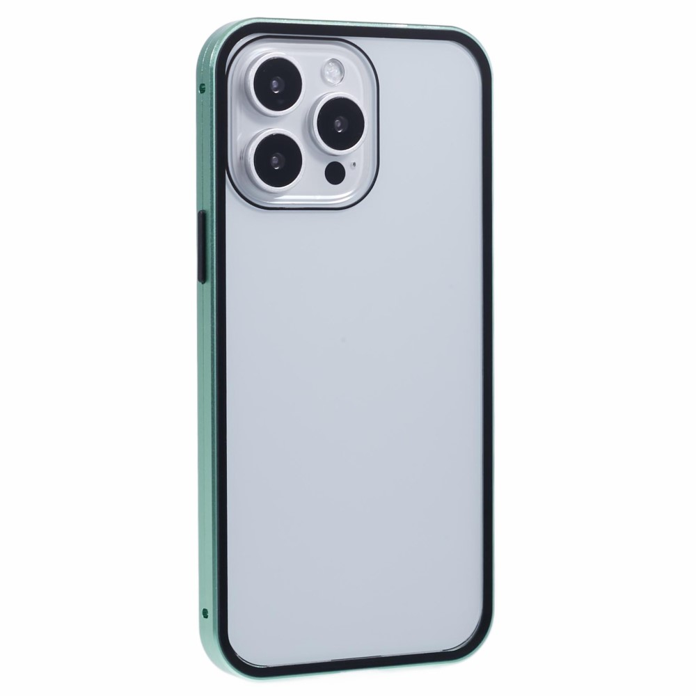 iPhone 16 Pro Max Magnetische Alu Schutzhülle mit Panzer Glas Backcover   Displayschutz (Magnet-Technologie) - Türkis