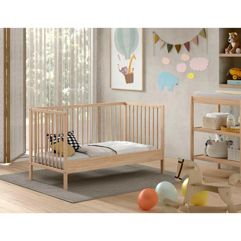 Peuterbed Dino 70x140cm - verstelbaar - dennenhout