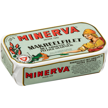 Minerva Makreelfilet met Groente in Pittige Olijfolie 120 g