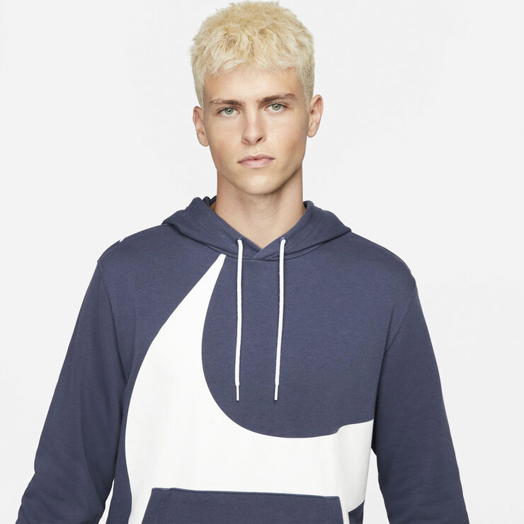 Nike Sportswear Swoosh Semi-Brushed hættetrøje Blå