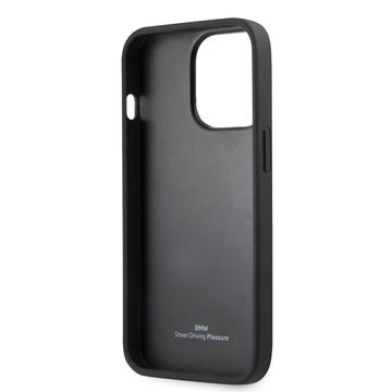 iPhone 13 Pro Echtleder Hülle Imprint (BMHCP13LSLLBK) - Schwarz