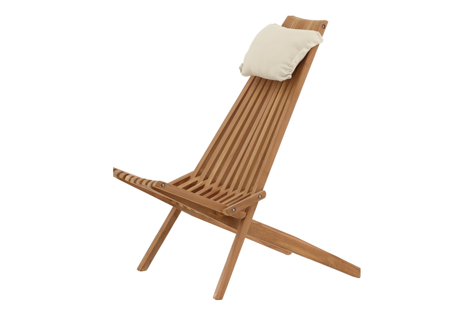 Kenya hagestol Heltre teak, inkl beige nakkepute