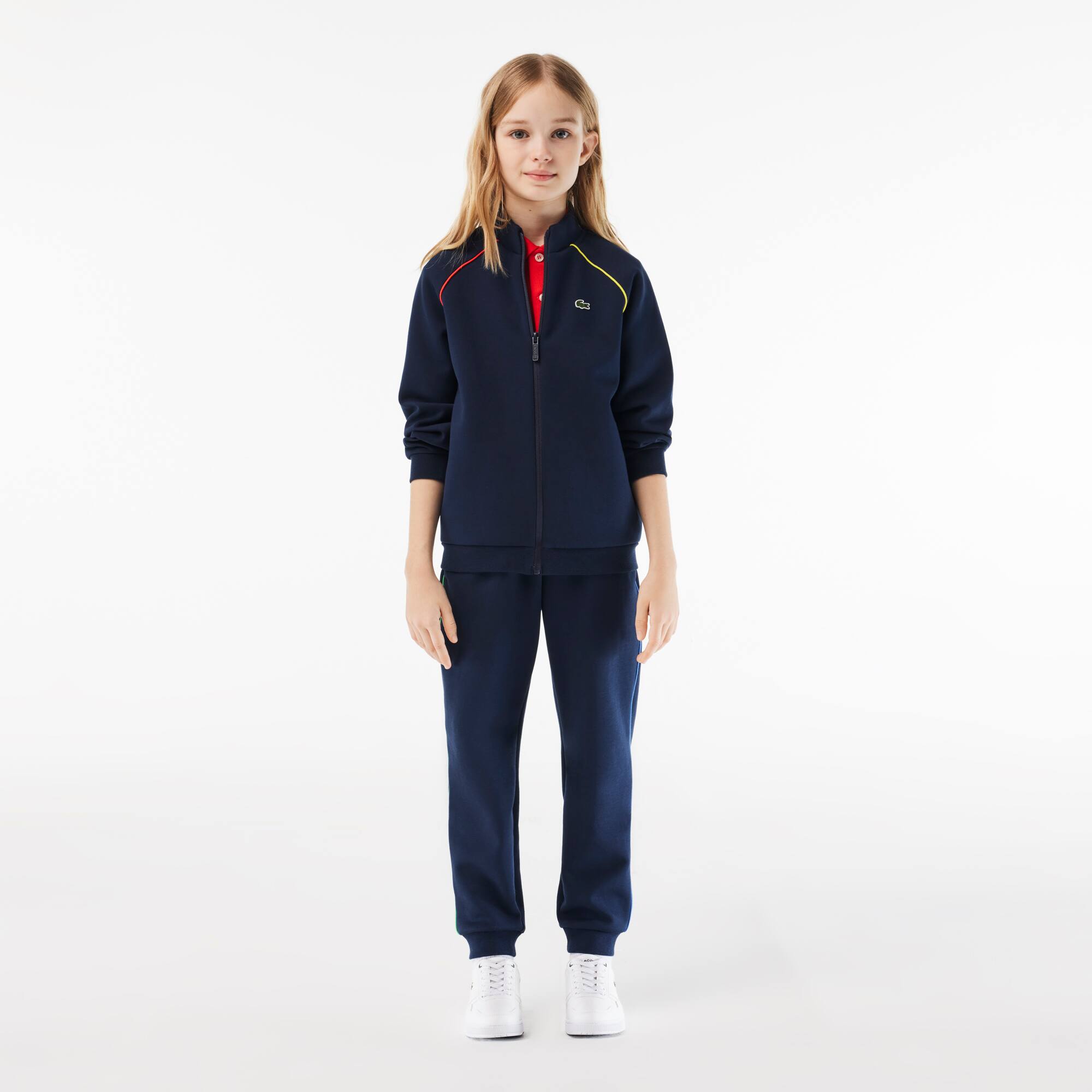 Reissverschluss-Sweatjacke mit Kontrastdetails Pullover & Sweatshirts - Blau - Lacoste - Kinder
