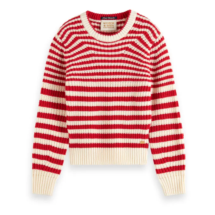 Scotch & Soda Pull Rayé | Rouge