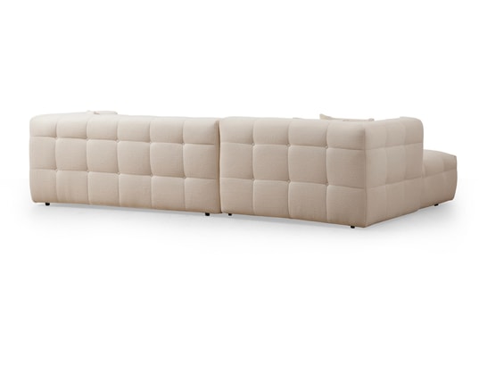 CONCEPT1 - Canapé tissu Cady 3 places angle gauche beige 300 x 100 x h72