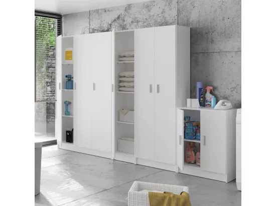 Armoire 2 portes blanche - MULA - L 59 x l 37x H 180 cm