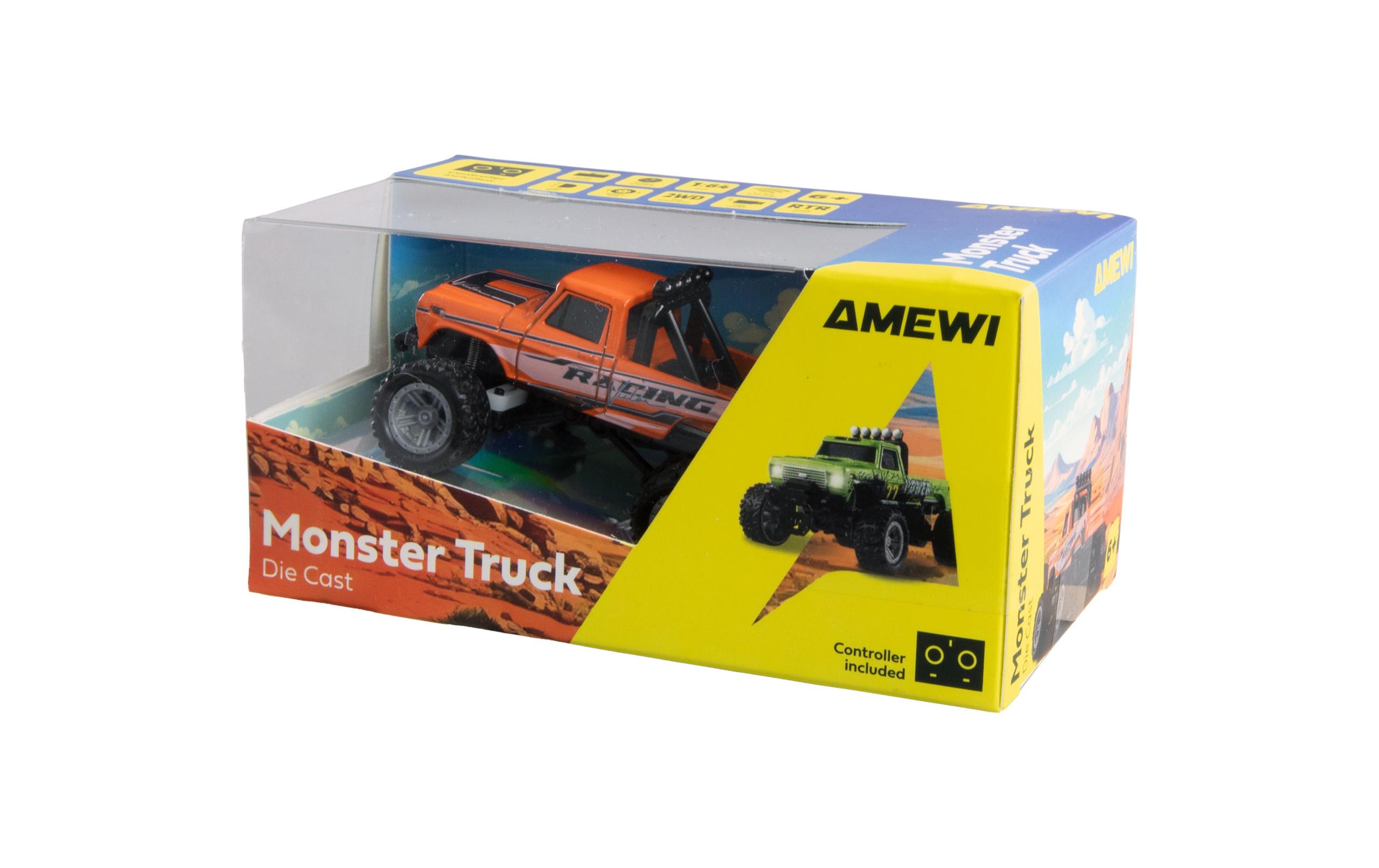 Monster Truck Die Cast 1:64 RTR, OrangeFerngesteuerte Monster Truck im Massstab 1:64