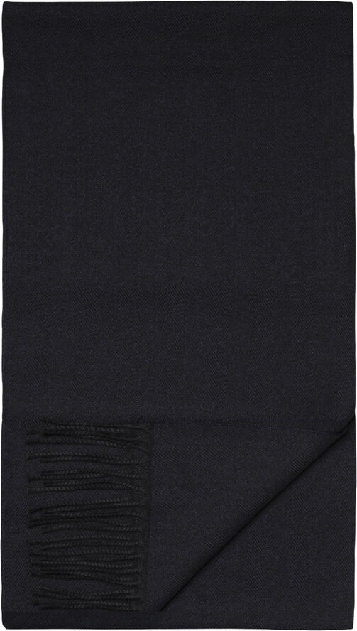 ETON Navy Blue Herringbone Merino Wool Scarf Blå