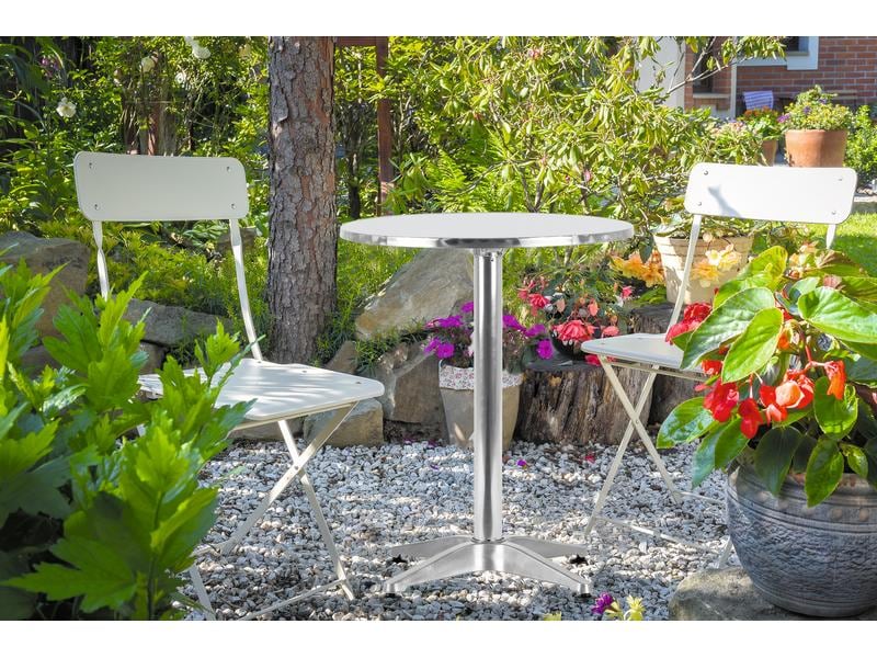 EASYmaxx Bartisch klappbar, 115 x 60 cm, Silber Runder Stehtisch