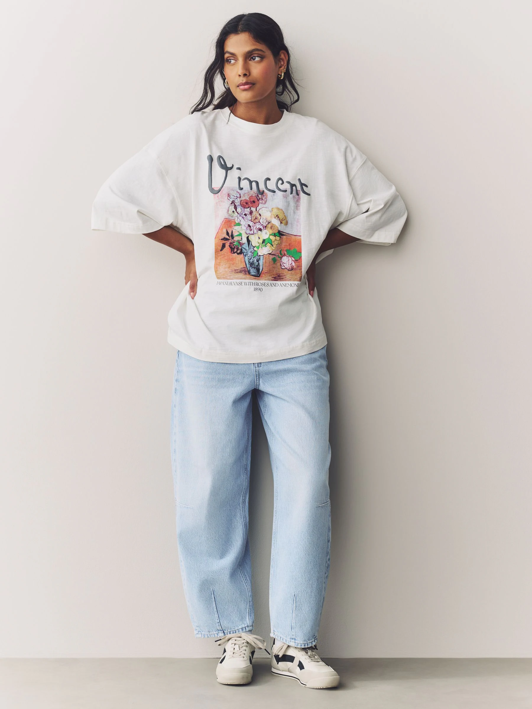 Gebleekt - Barrel jeans met dartdetail