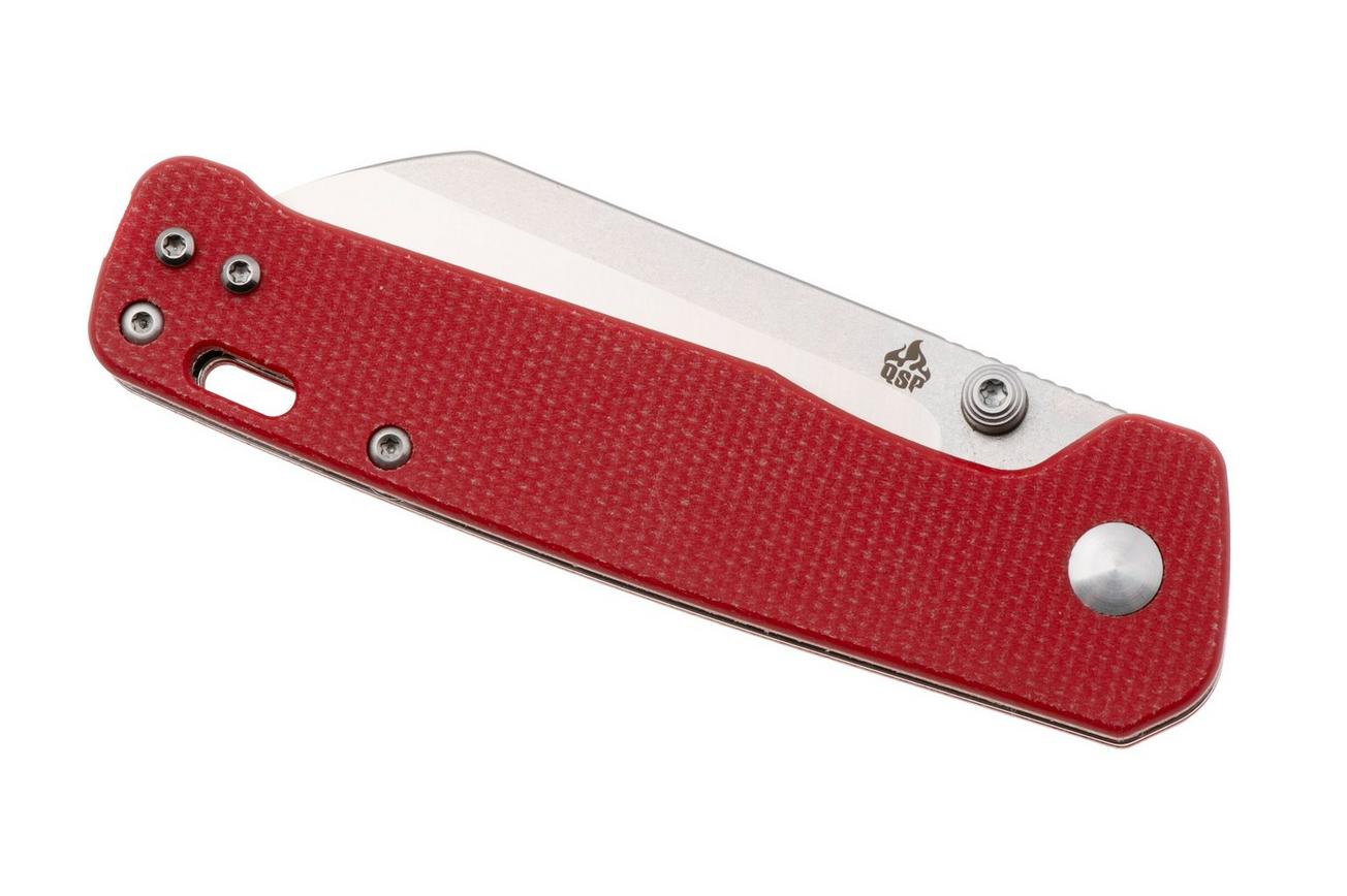 QSP Knife Penguin V2 QS130V2-D1 Two-Tone D2, Red Micarta, zakmes