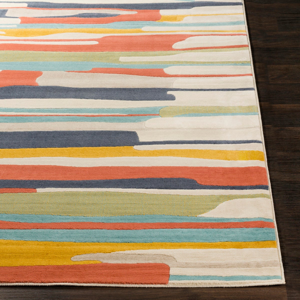 Modern Scandinavisch halkleed, veelkleurig/oranje, 80x220 cm, ANAIS