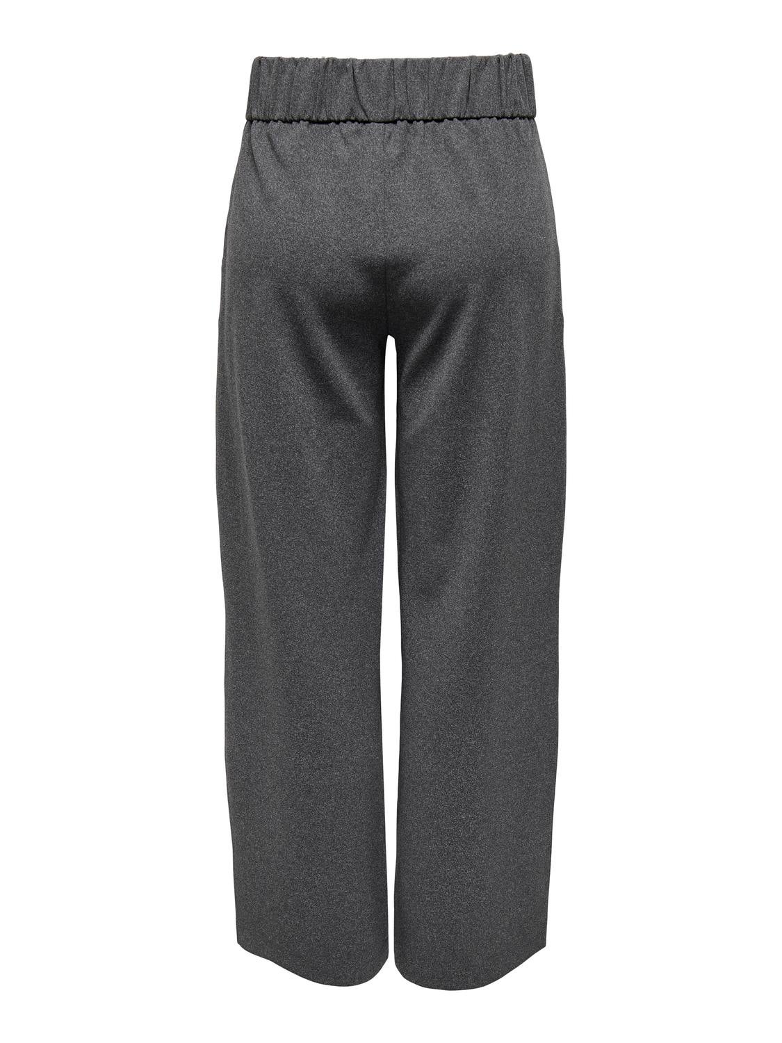 JDYGEGGO Mittlere Taille Weiter Beinschnitt Hose mit weitem Beinschnitt Medium Grey Melange
