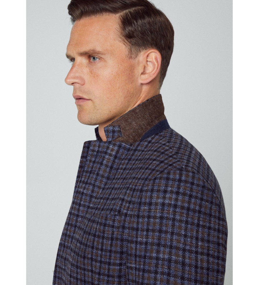Hackett Americana Mini Check azul marinho
