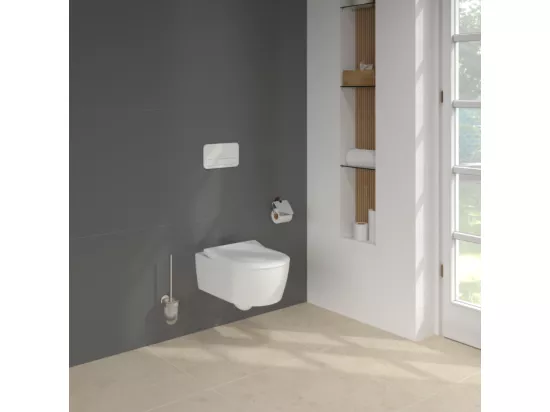 Pack WC suspendu sans bride VILLEROY ET BOCH Avento + Bâti support ViConnect Pro + abattant frein de chute + plaque blanche