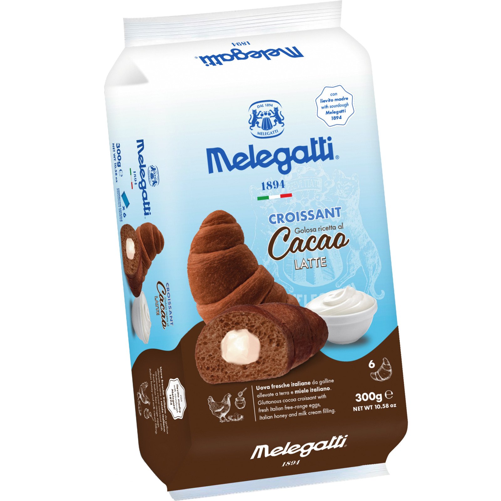 Melegatti Croissant Cacao Latte 6 x 50 g
