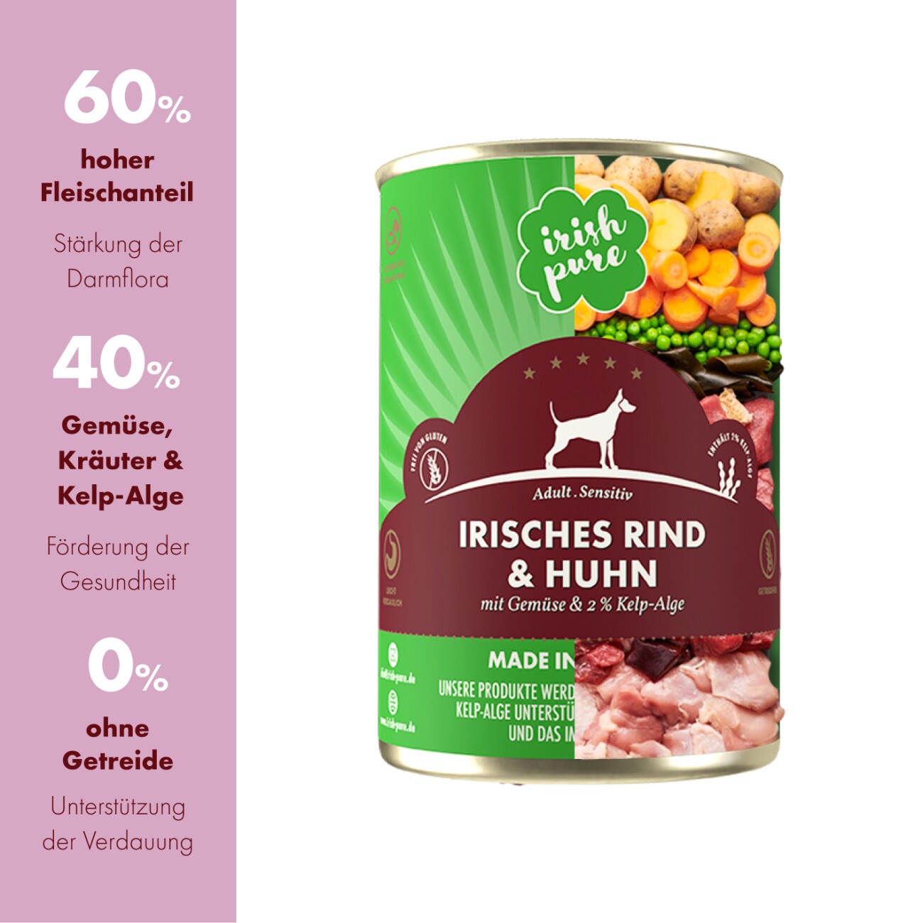 Irish Pure Nassfutter Weiderind & Huhn
