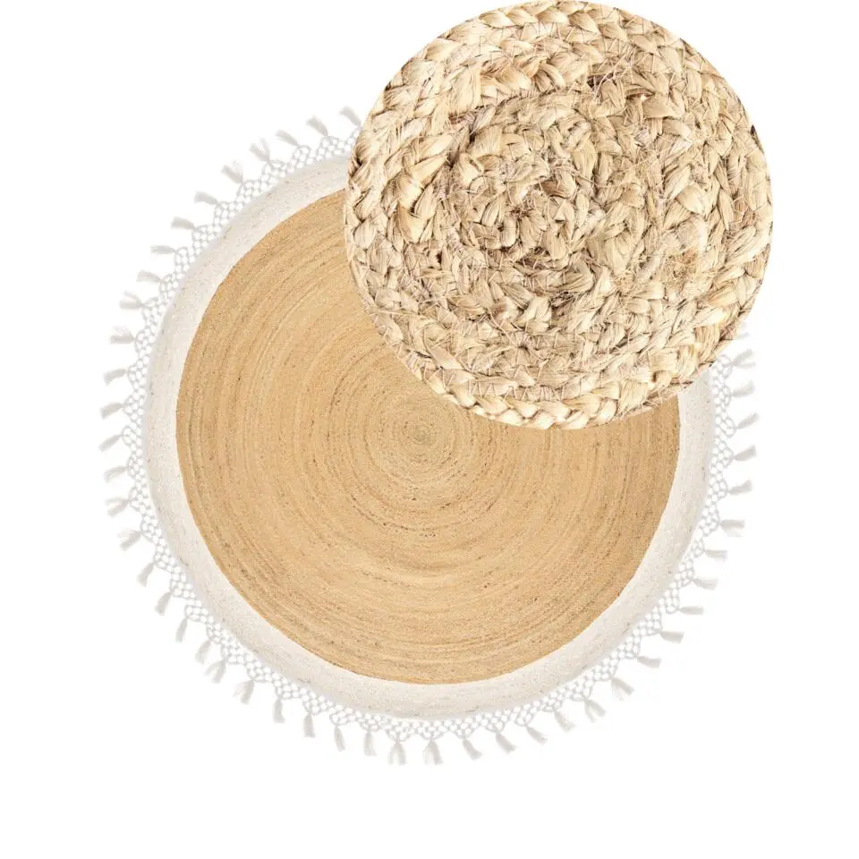 MARTS - Vloerkleed - Beige/Wit - 200 cm - Jute