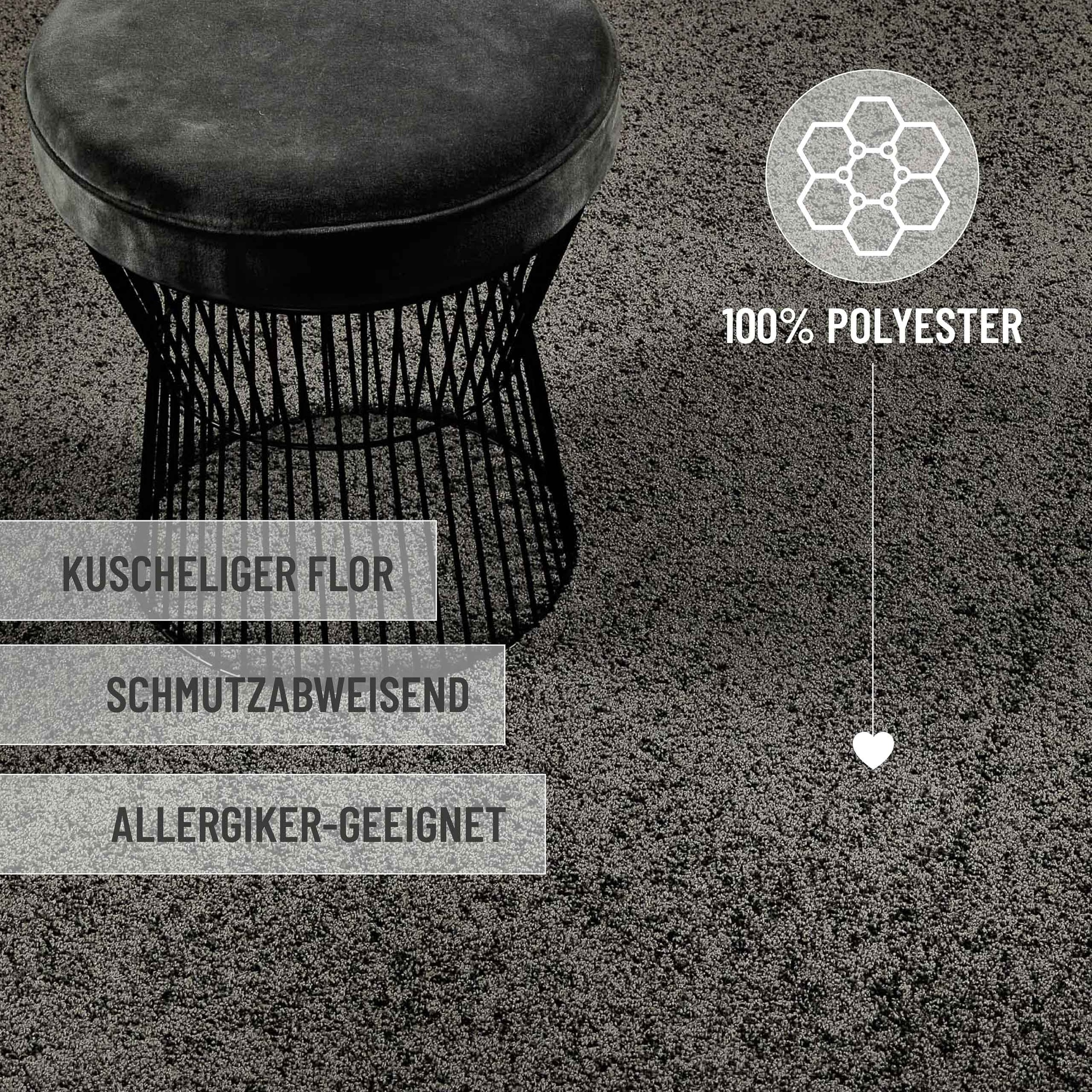 Wecon home Basics Hochflor-Teppich »Nova, auch als Läufer, auch quadratisch« rechteckig 25 mm Höhe Shaggy gewebt, Läufer, robust, Wohnzimmer, Schlafzimmer