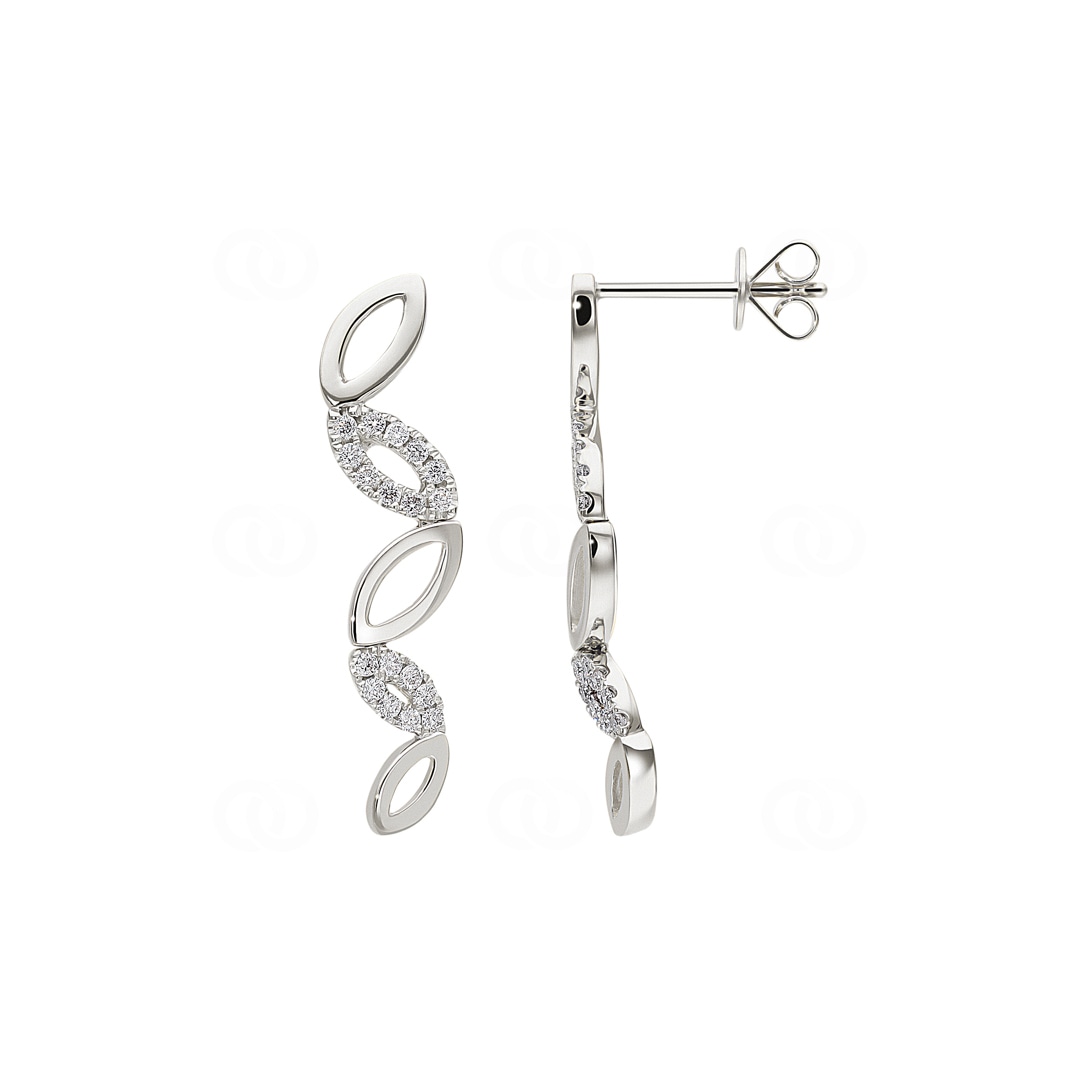 Ohrhänger 750/18 K Weissgold mit Diamanten 0.23 ct H/si