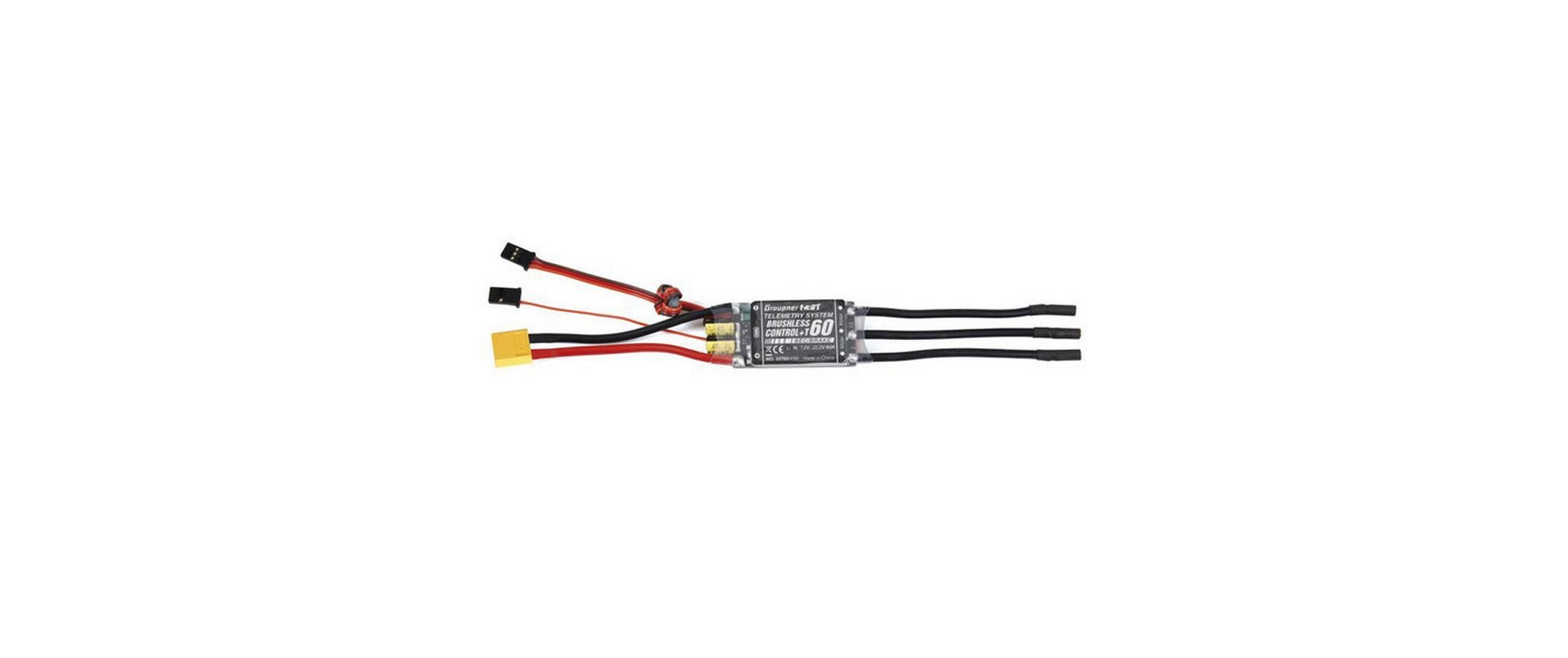 Brushless Regler BL Control+ T60 60A, 2-6S, BEC<br>Brushless ESC mit Telemetrie für Flugmodelle